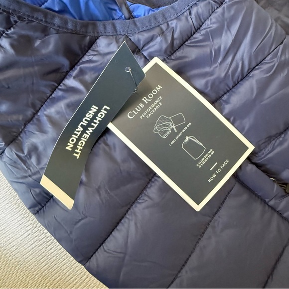 Club Room Men's Packable Vest Navy Blue Full Zip Lightweight Size L Travel - Picture 9 of 11